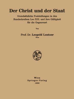cover image of Der Christ und der Staat